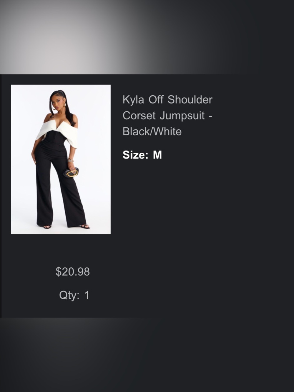 Fashion Nova Kyla Off-Shoulder Corset Jumpsuit - Black & White